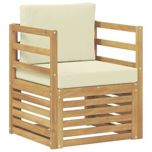 vidaXL Āra dīvāns Poliesters Balta un krēmkrāsas