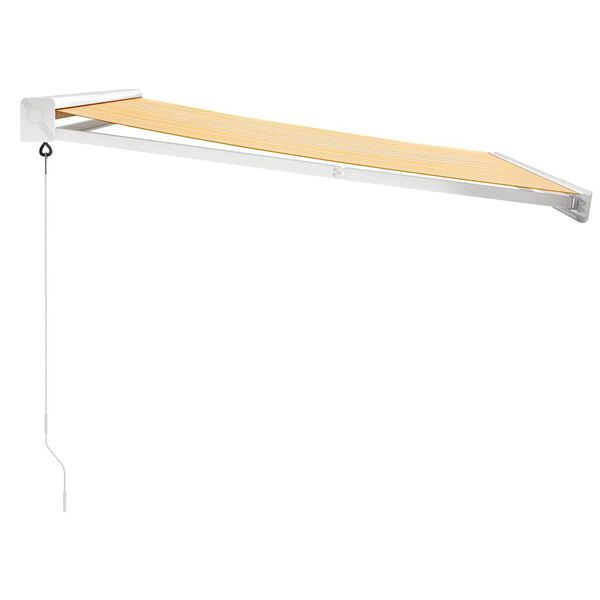 vidaXL izvelkama markīze, dzeltena, balta, 3x2,5 m, audums, alumīnijs