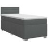 vidaXL Kontinentālā gulta ar matraci Tum&scaron;i pelēka 90 x 190 cm Audums