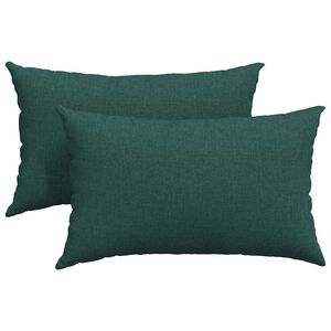 vidaXL Dīvāna spilveni 2 pcs Tum&scaron;i zaļ&scaron; 50 x 30 cm audums