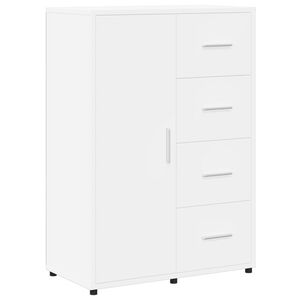 vidaXL kumode, balta, 60x31x84 cm, inženierijas koks