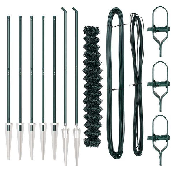 vidaXL Žoga āķis Zaļa 10 x 1,6 m (60 x 60 mm acs) Tērauds un PVC