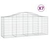 vidaXL arkveida gabiona grozi, 7 gb., 200x50x80/100cm, cinkota dzelzs