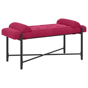 vidaXL Poga-pufēta sola ar spilveniem Vīna sarkans 110 x 40 x 46 cm
