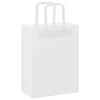 vidaXL papīra maisiņi 50 gab. ar rokturiem, balti, 21x11x28 cm