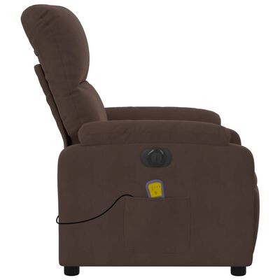 vidaXL elektrisks masāžas krēsls, brūns mikrošķiedras audums