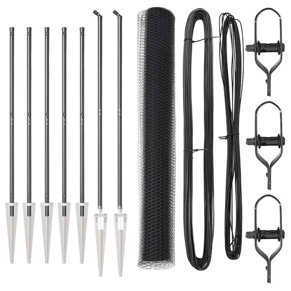 vidaXL Žoga āķis Pelēka 10 x 1,2 m (25 mm acs) Tērauds un PVC