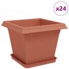 vidaXL Augu podi 24 gab. Ķieģeļu sarkans Plastmasa