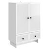 vidaXL Puse Augsta Spīduma Balts 66 x 34,5 x 95 cm Inženierijas koks