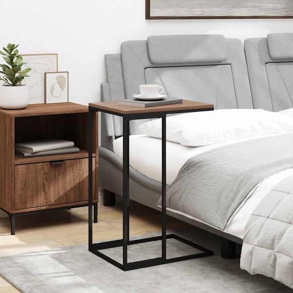 vidaXL galdiņ&scaron;, melns, 40x30x59 cm, inženierijas koks