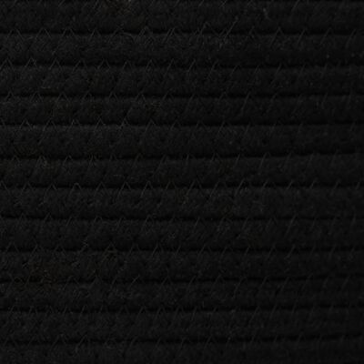 vidaXL uzglabāšanas grozs ar vāku, bēšs ar melnu, Ø37x50 cm, kokvilna