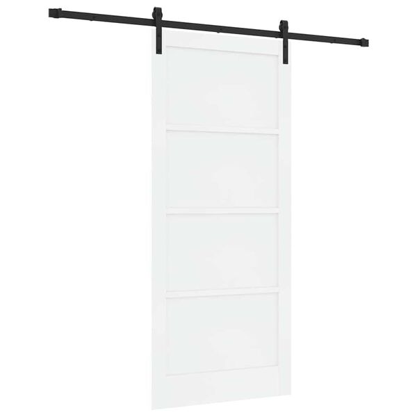 vidaXL Slīdo&scaron;ās durvis Balts 93 x 211 cm Ciets priedes koks