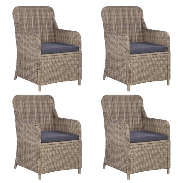 vidaXL 5-daļīgs dārza mēbeļu komplekts, brūns