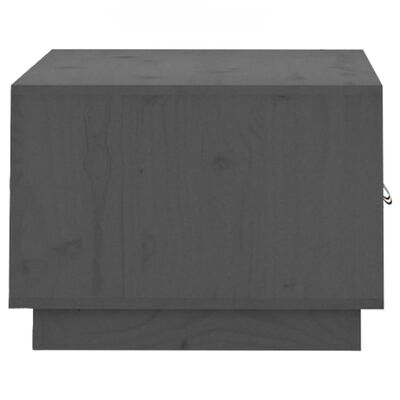 vidaXL kafijas galdiņš, pelēks, 80x50x35 cm, priedes masīvkoks