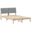 vidaXL Gultas rāmis Gaiši pelēks 140 x 190 cm Ciets priedes koks