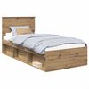 vidaXL Gultas rāmis Mākslīgā ozola 90 x 200 cm Inženierijas koks