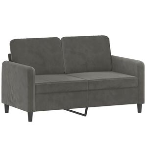 vidaXL divvietīgs dīvāns, tum&scaron;i pelēks, 120 cm, samts
