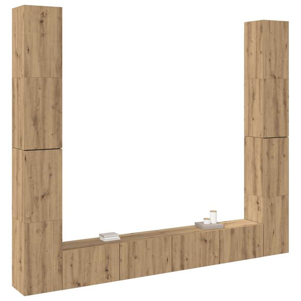 vidaXL 6 daļīgs pie sienas stiprināms televizora skapja komplekts