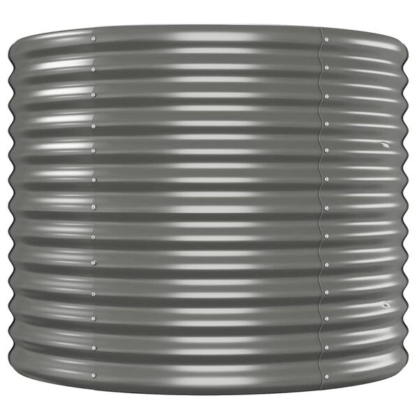 vidaXL augstā puķu kaste, pelēka, 554x100x68 cm, pulverkrāsots tērauds