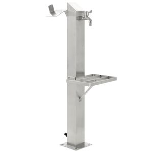 vidaXL dārza hidrants, nerūsējo&scaron;s tērauds, kvadrātveida, 95 cm