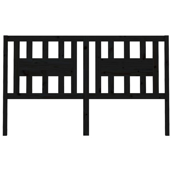 vidaXL galvgalis, melns, 146x4x100 cm, priedes masīvkoks