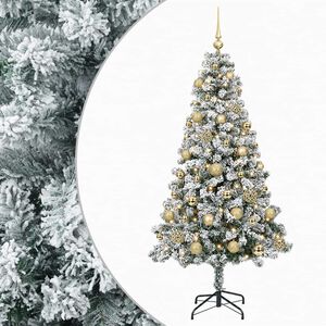 vidaXL Mākslīgā Ziemassvētku eglīte ar rotājumiem 120 cm 150 LED