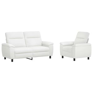 vidaXL Dīvānu komplekts 2 pcs Balts Audums