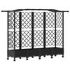vidaXL Pacelta gulta ar treliem un jumtu Melns 203,5 x 40 x 129 cm PP