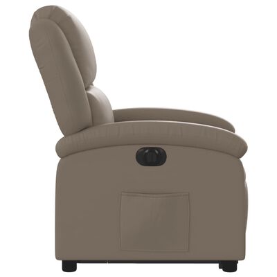 vidaXL elektrisks atpūtas krēsls paceļams kapučīno krāsas mākslīgā āda