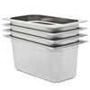 vidaXL Gastronorm trauki, 4 gab., GN 1/3, 150 mm, nerūsējo&scaron;s tērauds