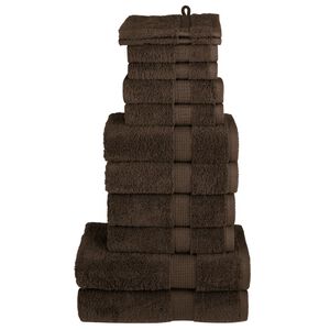 vidaXL dvieļu komplekts SOLUND, 12 gab., brūni, 600 gsm