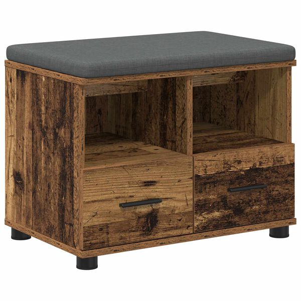 vidaXL Zāles sols ar spilvenu ar atvilktni Vecs koks 60 x 38 x 46 cm