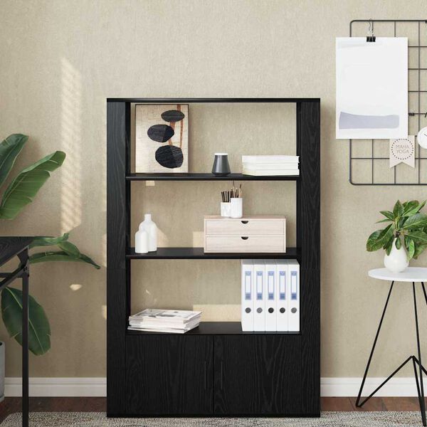 vidaXL Puse Melns ozols 30 x 80 x 119.5 cm Inženierijas koks