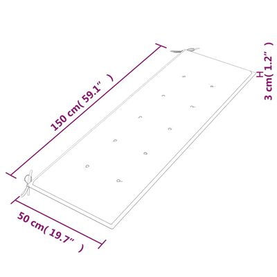 vidaXL sols ar bēšu matraci, 150 cm, masīvs tīkkoks
