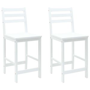 vidaXL Ēdamkrēsli 2 pcs Balts 40 x 47,5 x 99,5 cm Ciets gumijas koks
