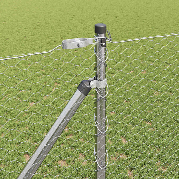 vidaXL Žoga āķis Sudraba 10 x 1,4 m (25 mm siets) Tērauds