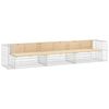 vidaXL dārza sols, gabiona dizains, 347x71x65,5 cm, priedes masīvkoks
