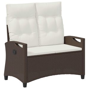 vidaXL Dārza sols ar spilvenu Brūns un Krēma 105 x 60 x 112 cm