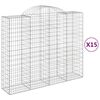 vidaXL arkveida gabiona grozi, 15gb., 200x50x160/180cm, cinkota dzelzs