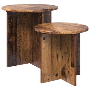 vidaXL Sānu galdiņu komplekts 2 gab. Vecs koks &Oslash; 45 x 45 cm