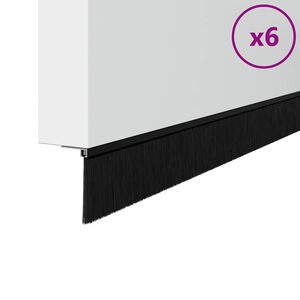 vidaXL Skrūvējami durvju birstes blīvējumi 6 gab. Melna 100 cm