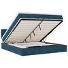 vidaXL Osmaņu gultas rāmis ar matračiem tum&scaron;i zils 200x200cm audums