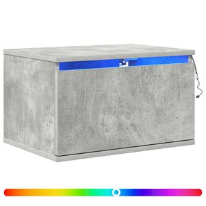 vidaXL sienas naktsskapītis ar LED apgaismojumu, betona pelēks