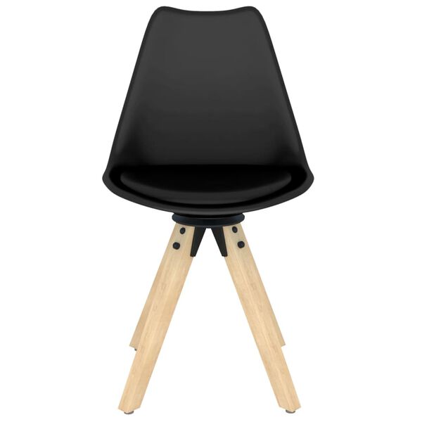 vidaXL grozāmi virtuves krēsli, 2 gab., melna plastmasa