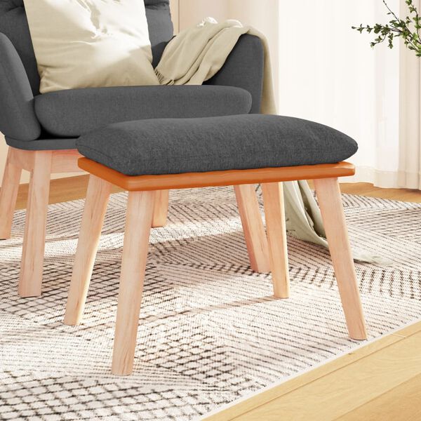 vidaXL kājsoliņš, 45x29,5x35 cm, tumši pelēks, audums un mākslīgā āda