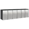 vidaXL Ratiņu tvertņu glabā&scaron;ana 3 tvertņiem Nerūsējo&scaron;s tērauds