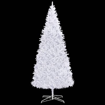 vidaXL izgaismota Ziemassvētku egle ar rotājumiem, LED, balta, 400 cm