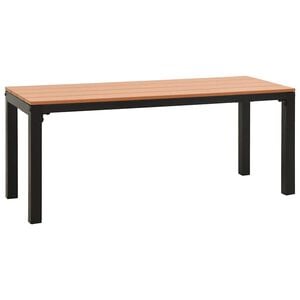 vidaXL dārza sols, 110 cm, tērauds un WPC, brūns, melns