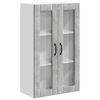 vidaXL Sienas stikla skapis LUCCA Betona pelēks 60 x 31 x 100 cm