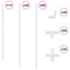 vidaXL PVC Caurule 12 pcs Balts 12,2 x 1,8 x 500 mm PP un PE